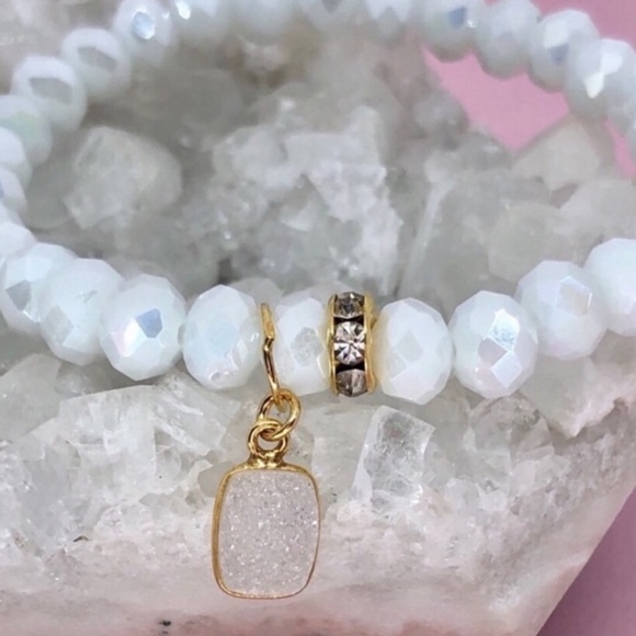 Czech Glass & Drusy Charm Bracelets - Picture 4 of 5